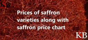 Prices of saffron varieties along with saffron price chart